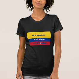 Det har stavat Colombia inte Columbia T-shirt