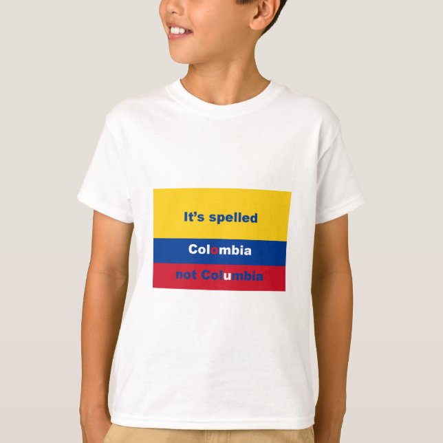 Det har stavat Colombia inte Columbia Tee Shirt (Framsida)