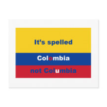 Det har stavat Colombia inte Columbia