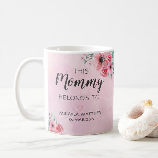 Det här Tillhöret är Rosa Blommigt vattenfärg Kaffemugg
