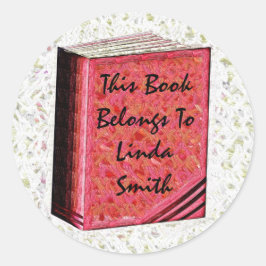 Det här Tillhöret i Bok.. Fäst Runt Klistermärke