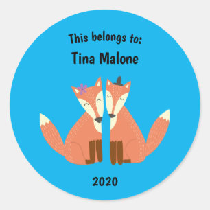 Det här Tillhöret till Back to school Vända rävar Runt Klistermärke