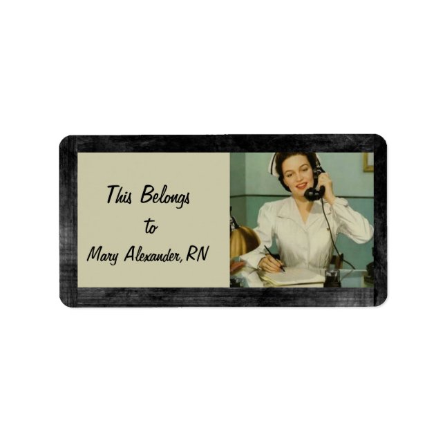 Det här Tillhöret till en Coola sjuksköterskeRetro Adressetikett (Framsidan)