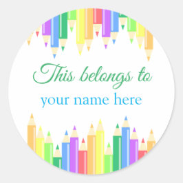 Det här tillhöret till runt klistermärke