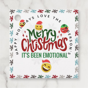 Det har varit Emotional God jul Funny Emoji Märkre Gåvor Etiketter