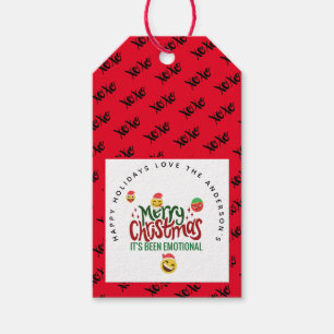 Det har varit Emotional God jul Funny Emoji Märkre Presentetikett