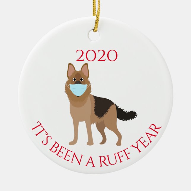 Det har varit en Hund i Ruff År 2020 Julgransprydnad Keramik (Framsidan)