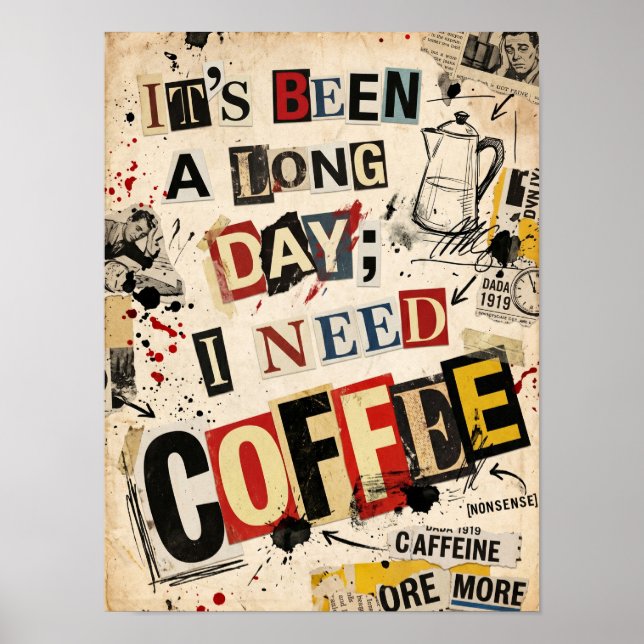 det har varit en lång dag jag behöver kaffe poster (Framsidan)