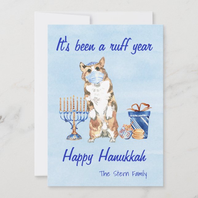 Det har varit ett Ruff Year Hanukkah Quarantine 20 Julkort (Framsida)