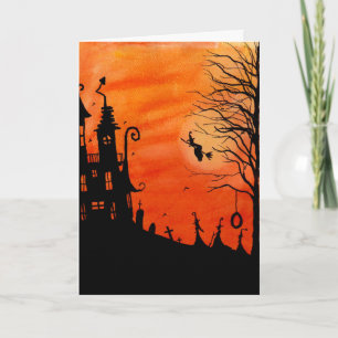 Det häxahusHalloween kortet Kort