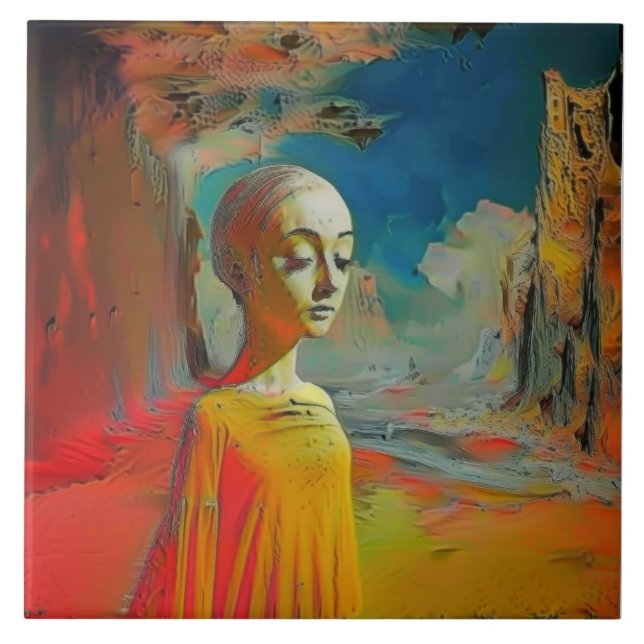 Det hela är surrealistiskt kakelplatta (Framsidan)