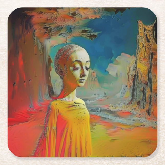 Det hela är surrealistiskt underlägg papper kvadrat (Framsidan)