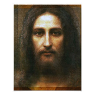 DET HELIGA ANSIKTET AV JESUS FOTOTRYCK
