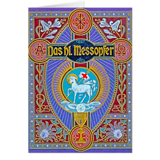 Det heliga offret-messopher hälsningskort (Framsidan)