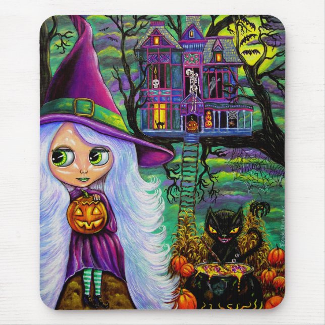 Det hemsökta Treehouse Halloween Mousepad Musmatta (Framsidan)