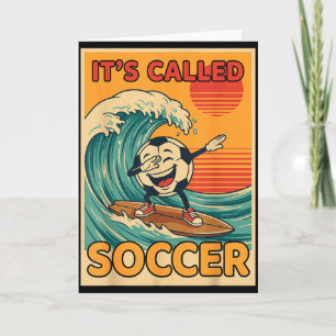 Det heter fotboll Roligt retro boll sport fan män Kort