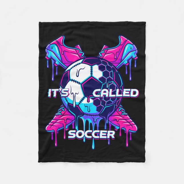 Det heter fotboll Smältande dropp Glitch Art Rolli Fleecefilt (Framsidan)
