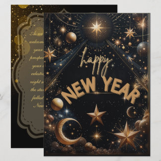 Det himmelska nyårsfirandet julkort