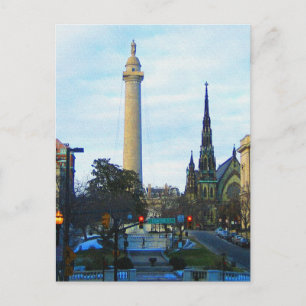Det historiska grannskapet i Washington Monument Vykort