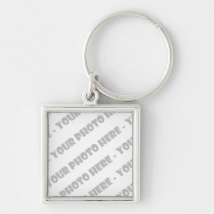 Det högvärdiga fotoet kvadrerar Keychain - skapa Fyrkantig Silverfärgad Nyckelring