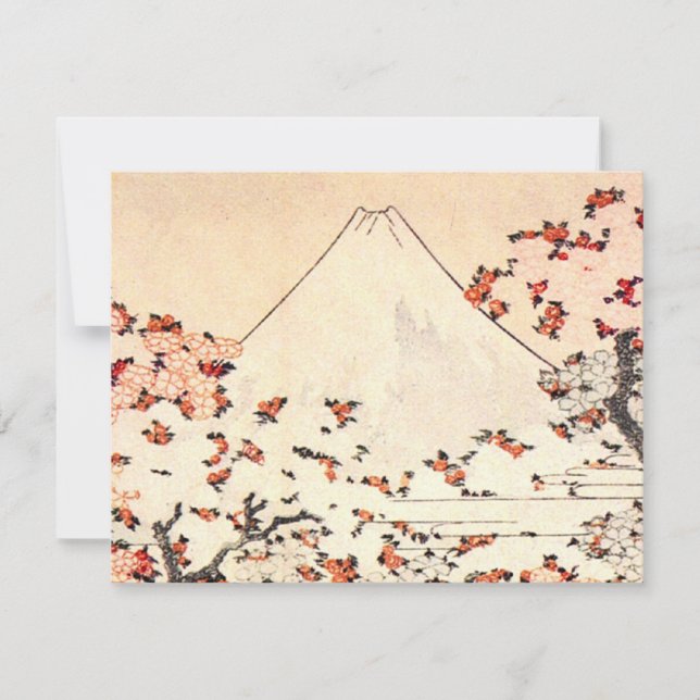 Det Hokusai Mount Fuji körsbäret blomstrar Inbjudningar (Framsida)