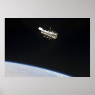 Det Hubble utrymmeteleskop i omlopp ovanför jord Poster