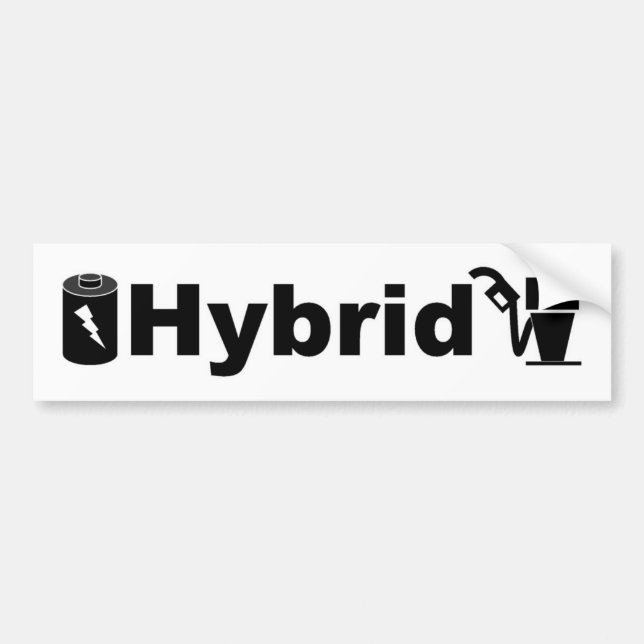 Det HYBRID- batteriet och pumpar Bildekal (Framsidan)