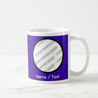 Det indigoblå rundafotoet & textmuggen - skapa kaffemugg