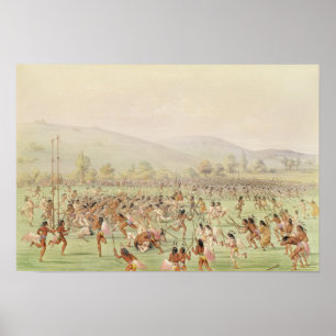 Det indiska bollspelet, c.1832 poster