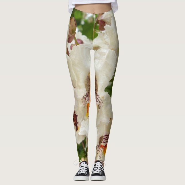 Det indiska bönaträd blommar damasker leggings (Framsida)