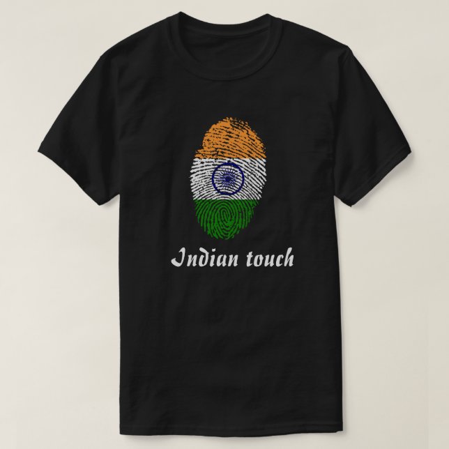 Det indiska handlag identifierar med fingeravtryck tee shirt (Design framsida)
