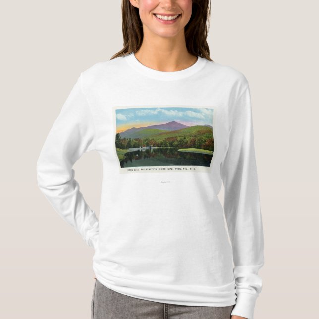 Det indiska huvudet och skuggar sjön beskådar t-shirt (Framsida)