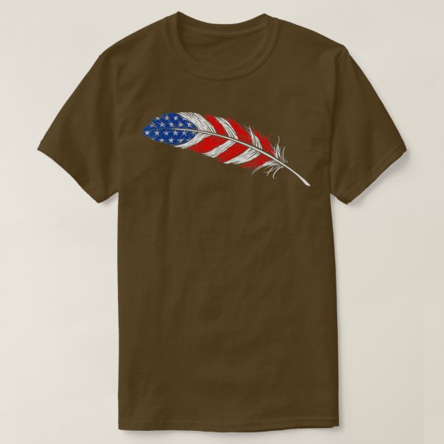 Det indiska Pridet Veteran, Native American Feathe T Shirt (Design framsida)