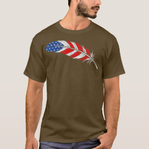 Det indiska Pridet Veteran, Native American Feathe T Shirt
