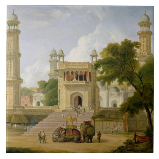 Det indiska tempelet, sade att vara moskén av kakelplatta (Framsidan)