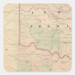 Det indiska territoriet och Texas, northwest Fyrkantigt Klistermärke
