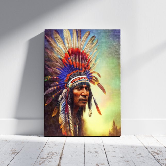 Det inhemska amerikanska Ojibwe-Kanvastrycket Canvastryck (Skapare uppladdad)