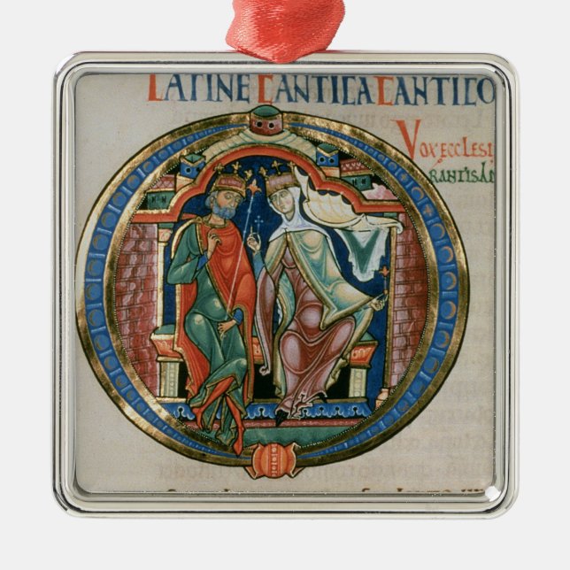 Det initiala brev "nollan" Osculatur mig - låt mig Julgransprydnad Metall (Framsidan)