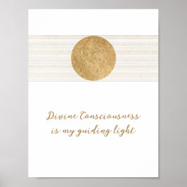 Det inspirationerande ljudet Golden Sol Andlig Pos Poster