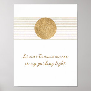 Det inspirationerande ljudet Golden Sol Andlig Pos Poster