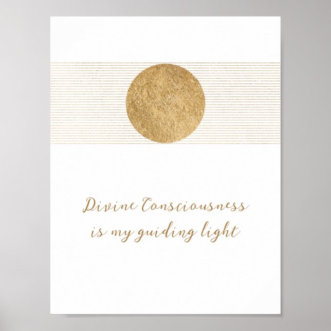 Det inspirationerande ljudet Golden Sol Andlig Pos Poster (Framsidan)