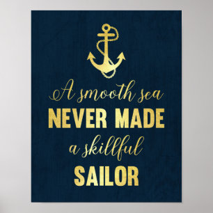 Det inspirera citationstecknet ankrar tryckguld poster
