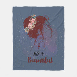 Det inspirerande budskapet att livet är vackert fleecefilt