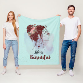 Det inspirerande budskapet att livet är vackert fleecefilt