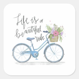 Det inspirerande livet är ett vackert "Ride Sticke Fyrkantigt Klistermärke