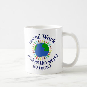 Det inspirerande Social gör att världen går runt Kaffemugg