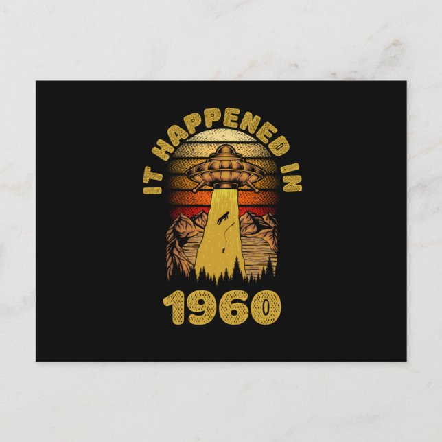 Det inträffade 1960 i UFO Alien Vykort (Framsida)