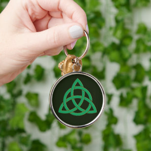 Det irländska och keltiska arvet - Trinity Knot Rund Silverfärgad Nyckelring