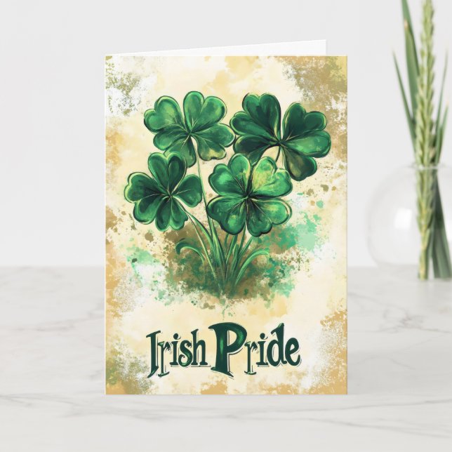Det irländska Pridet Klöver St. Patrick's Day Helgkort (Framsida)