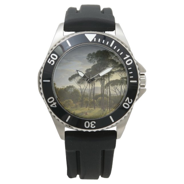 Det italienska landskapet med paraplyet Gräs Träd  Armbandsur (Framsida)